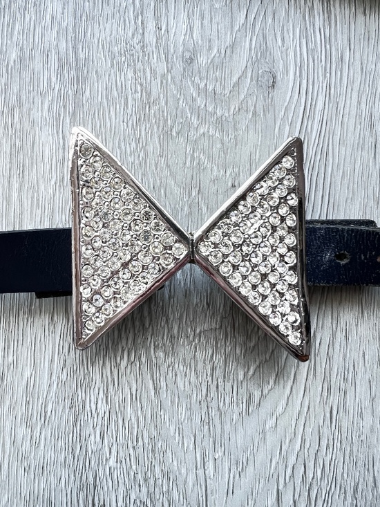 Vintage 80s Geometric Rhinestone Large Belt Buckle Triangles Statement
